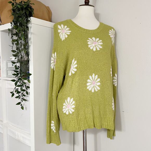 Show Me Your Mumu Women's Daisy Flower Power Knit Sweater Size Large - Picture 3 of 10